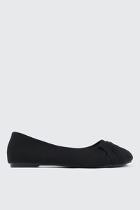 Pleated Round Toe Ballet Flats