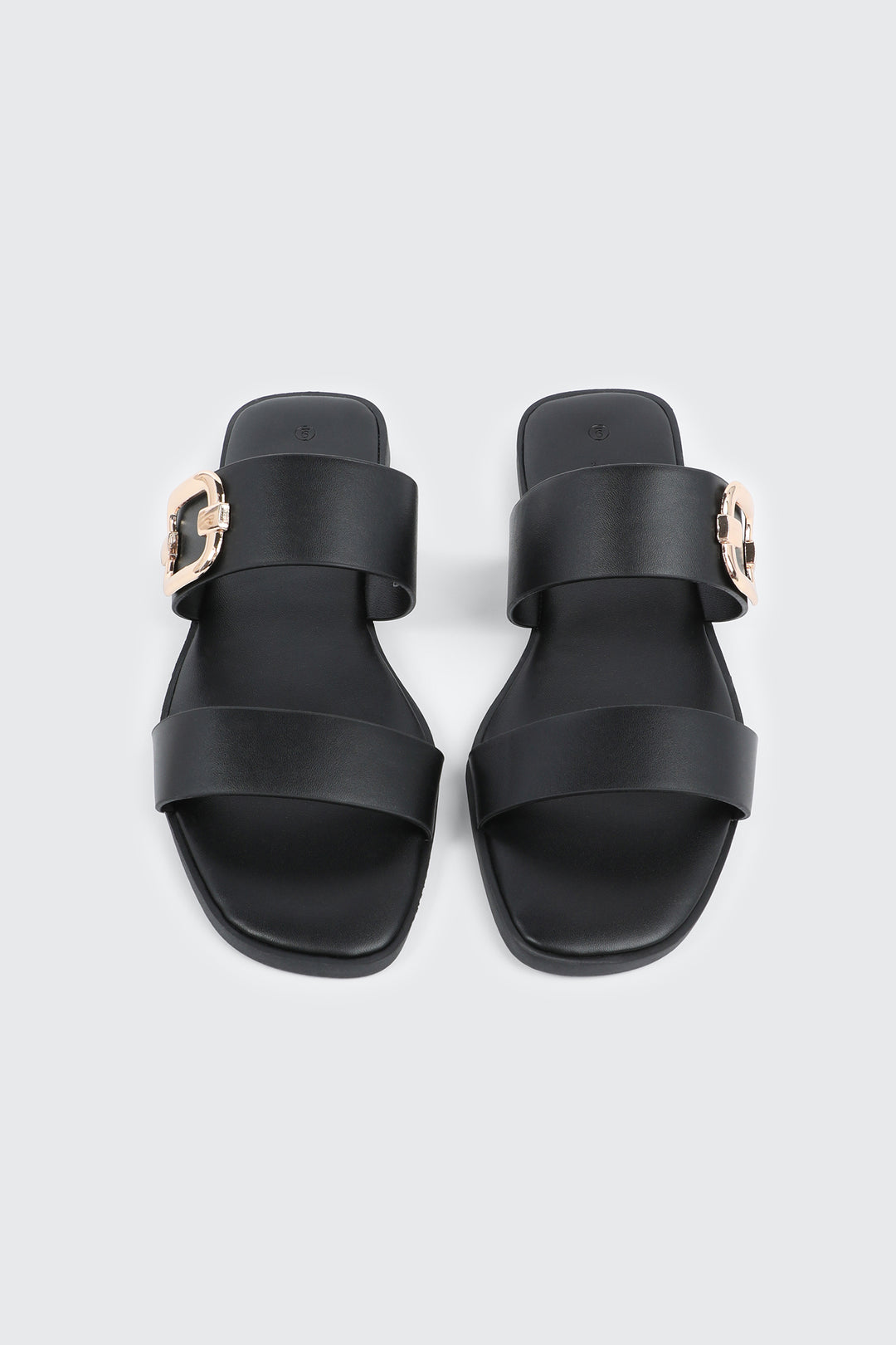 Flat Sandals with Chunky Buckle Detail