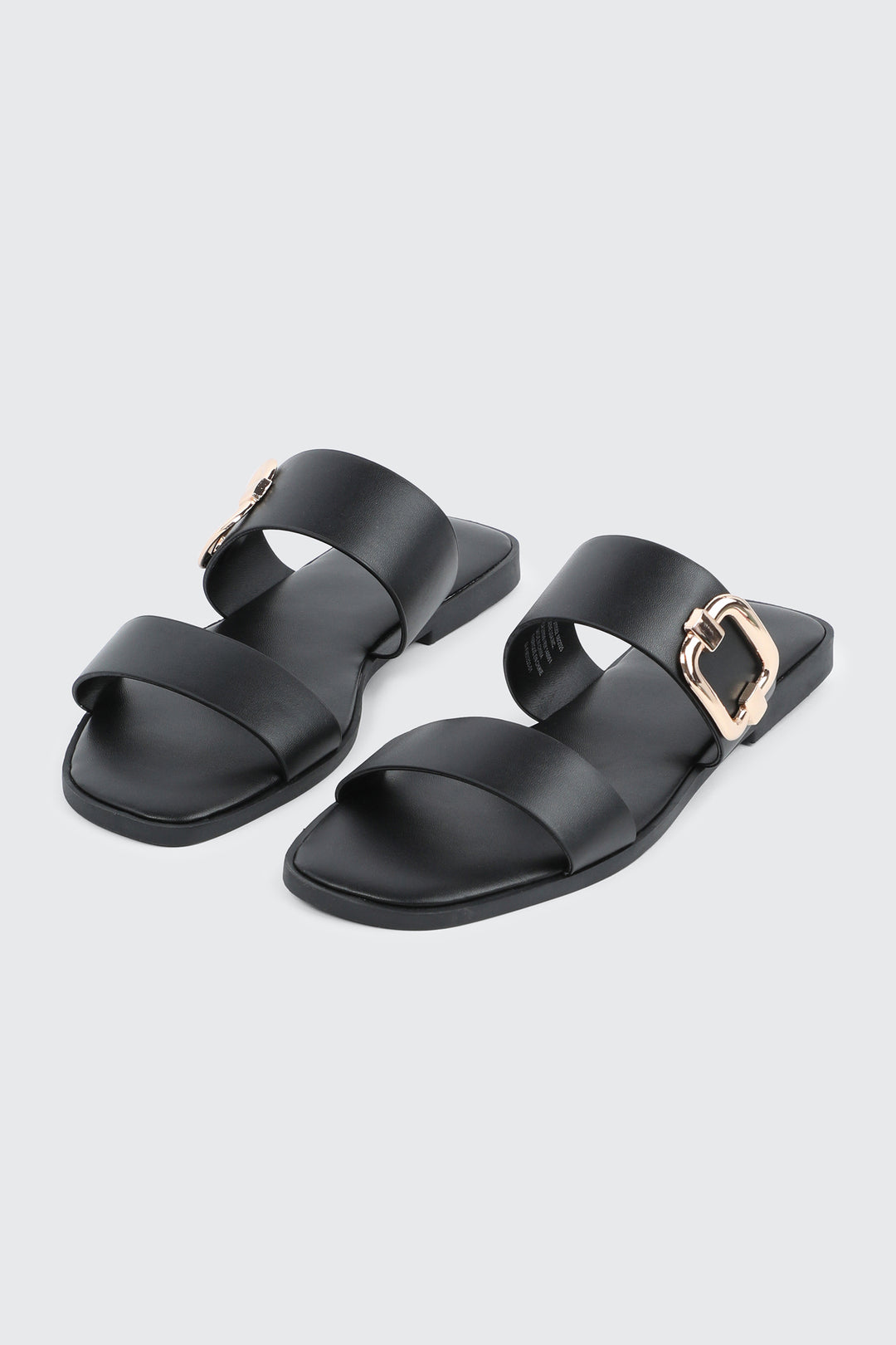 Flat Sandals with Chunky Buckle Detail