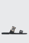 Flat Sandals with Chunky Buckle Detail