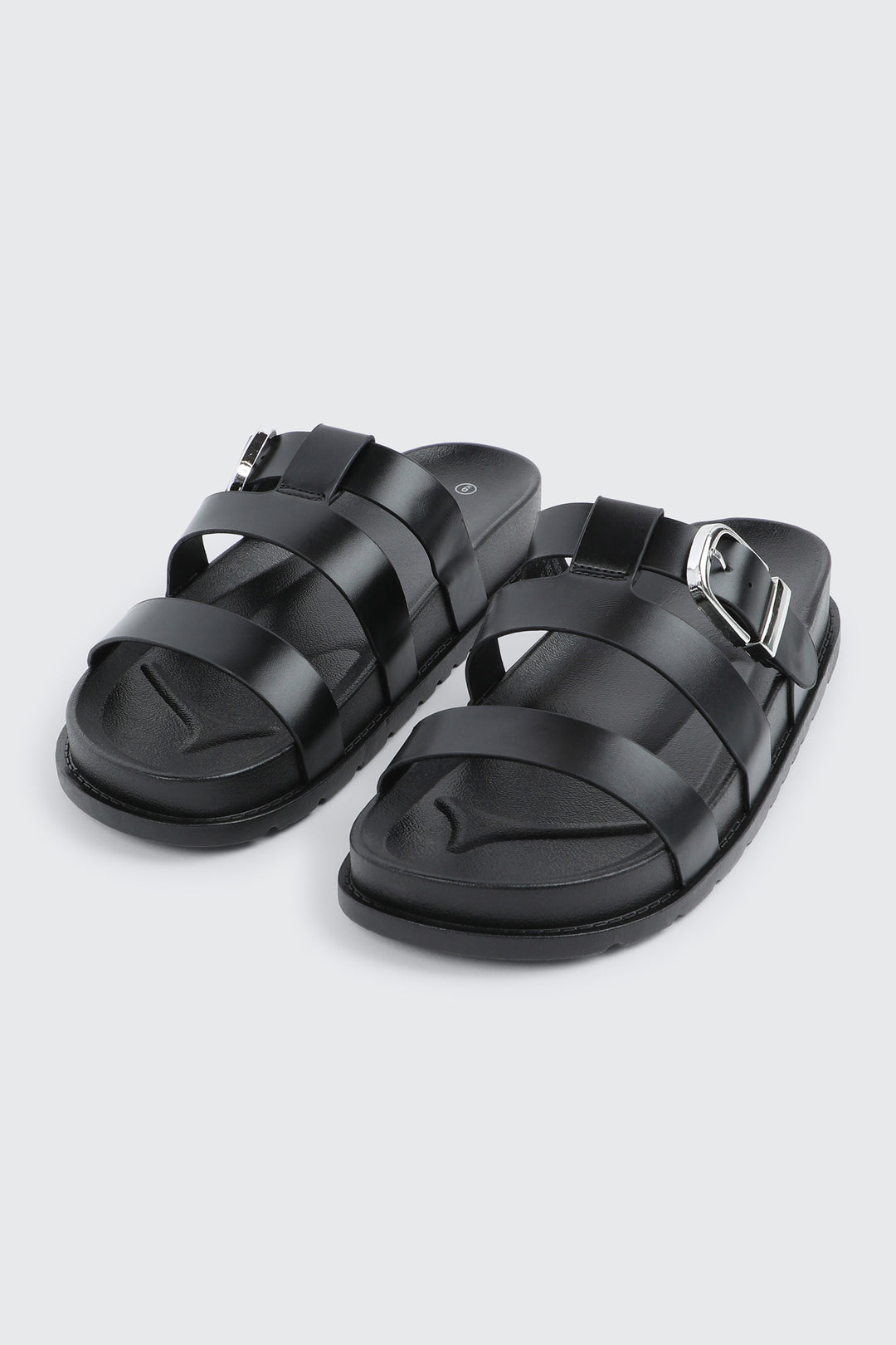 Chunky Slides with Buckle Detail