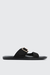 Faux Suede Flat Sandals