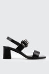 Block Heel Sandals with Buckle Strap