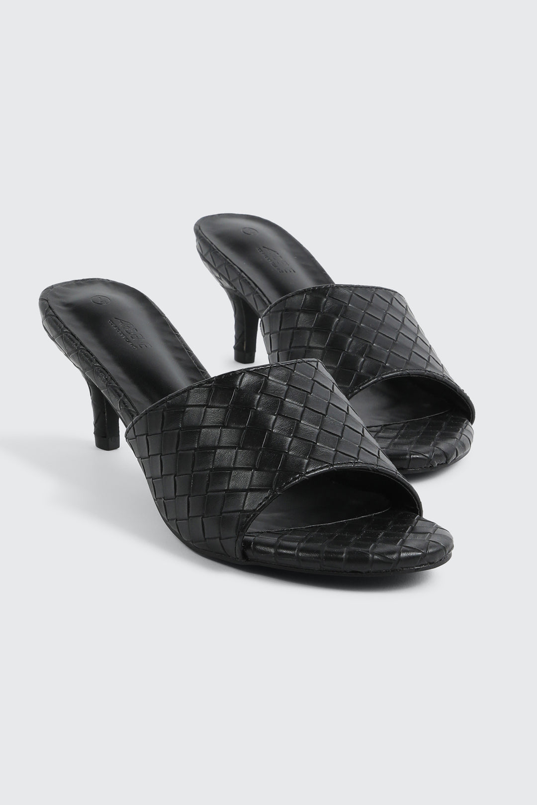 Woven Mule Kitten Heels