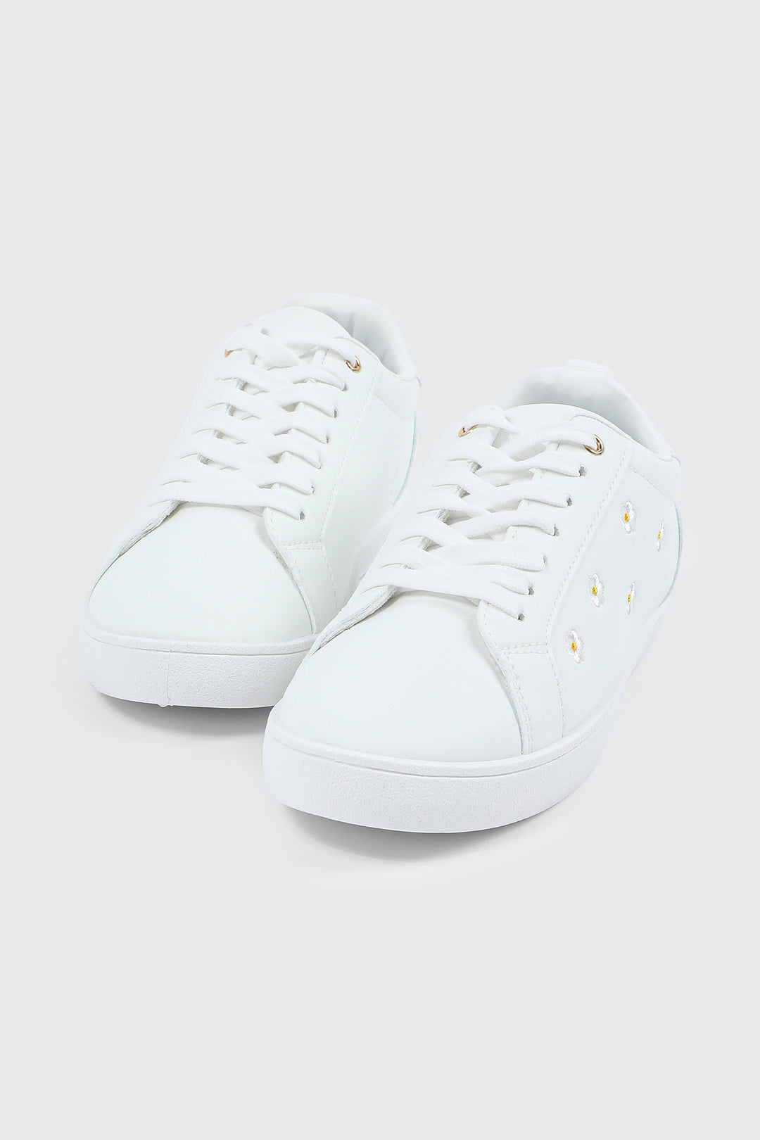 White Lace Up Sneakers