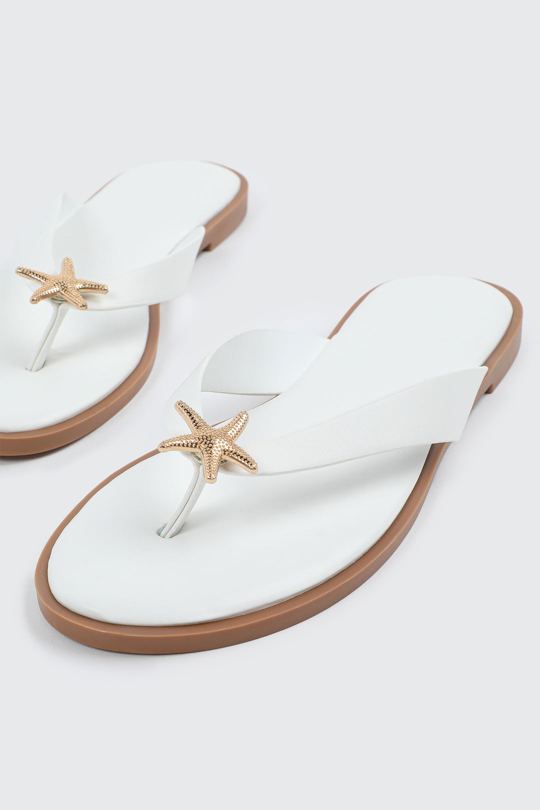 V-Strap Sandals with Starfish Detail