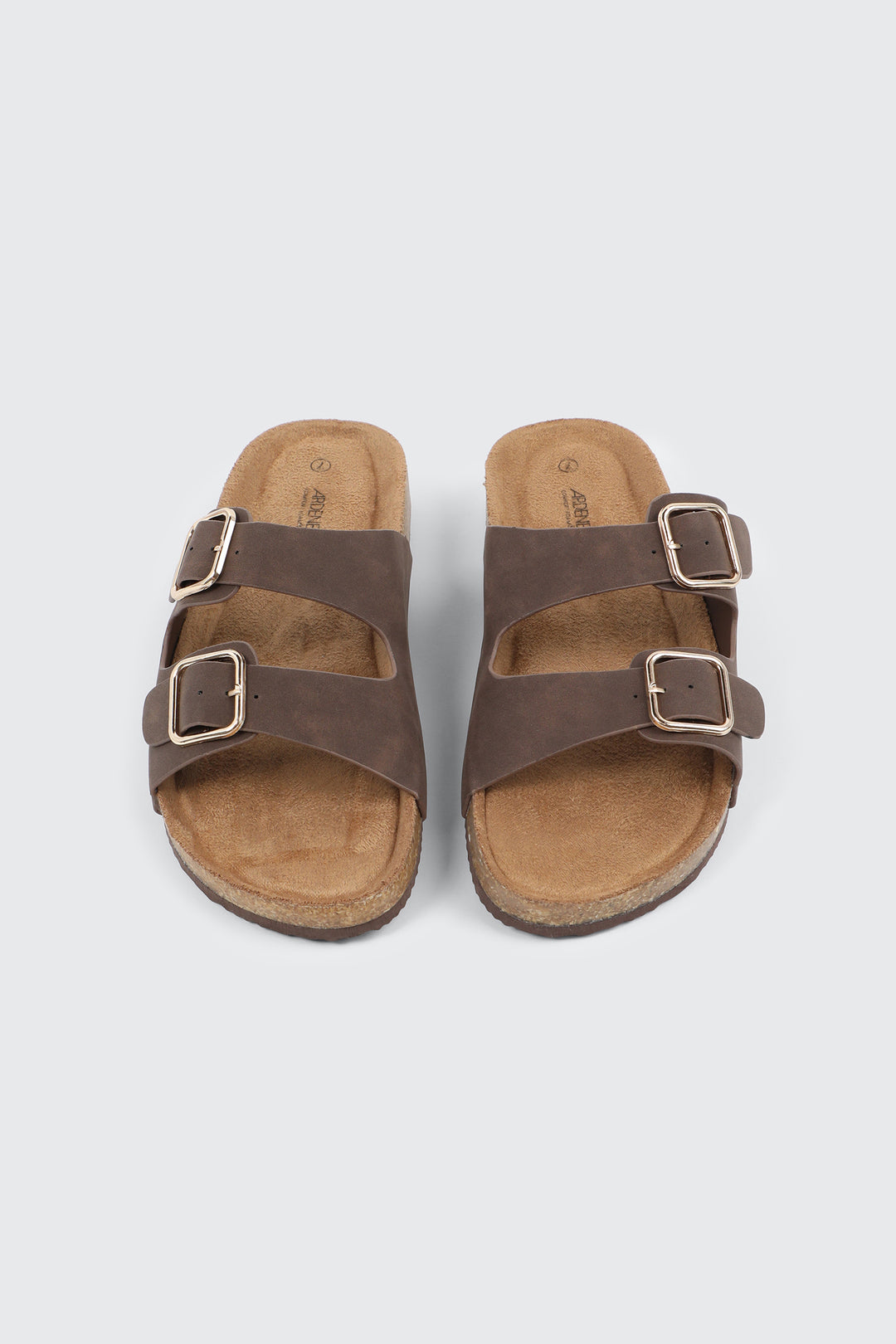 Faux Leather Two-Buckle Sandals