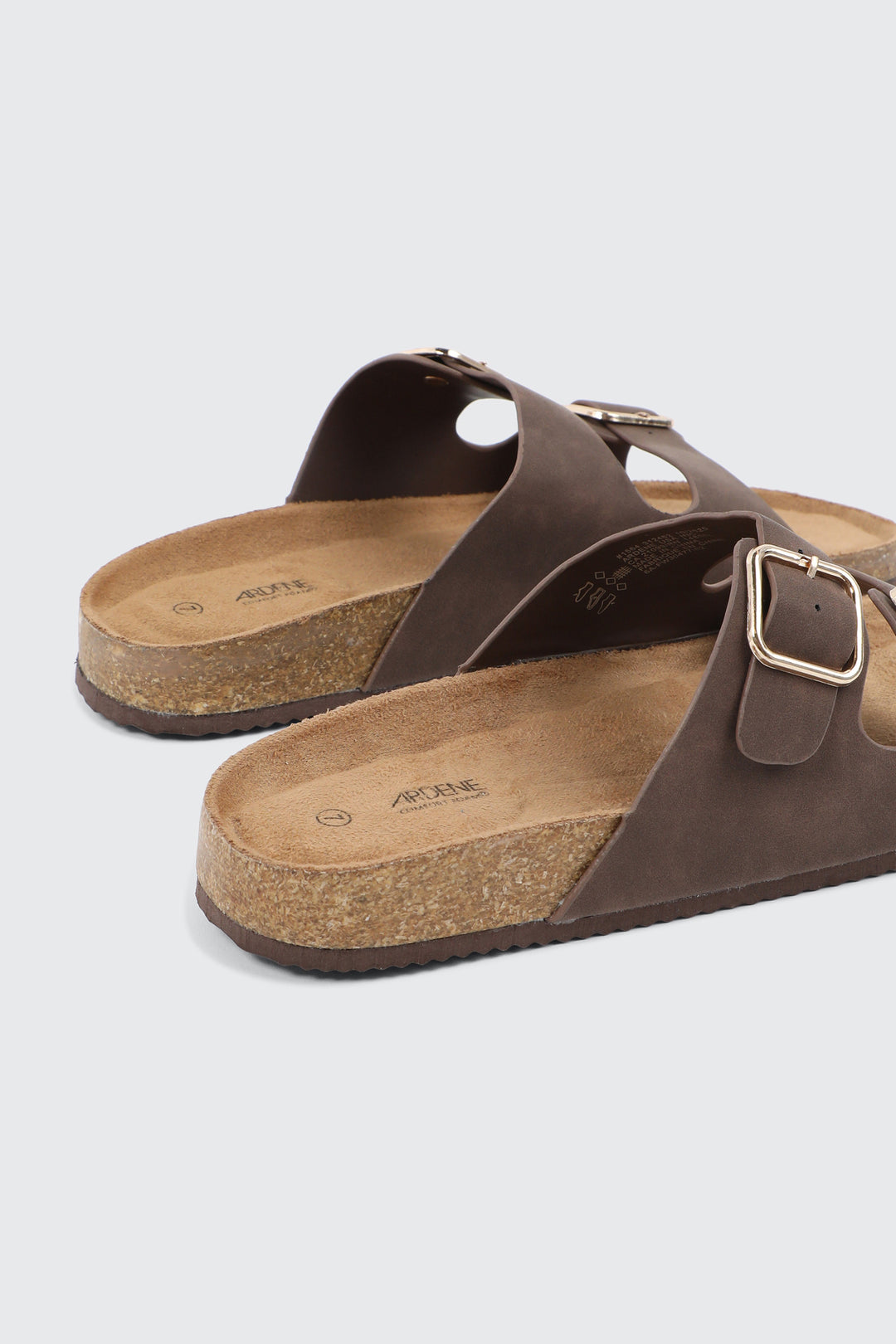 Faux Leather Two-Buckle Sandals