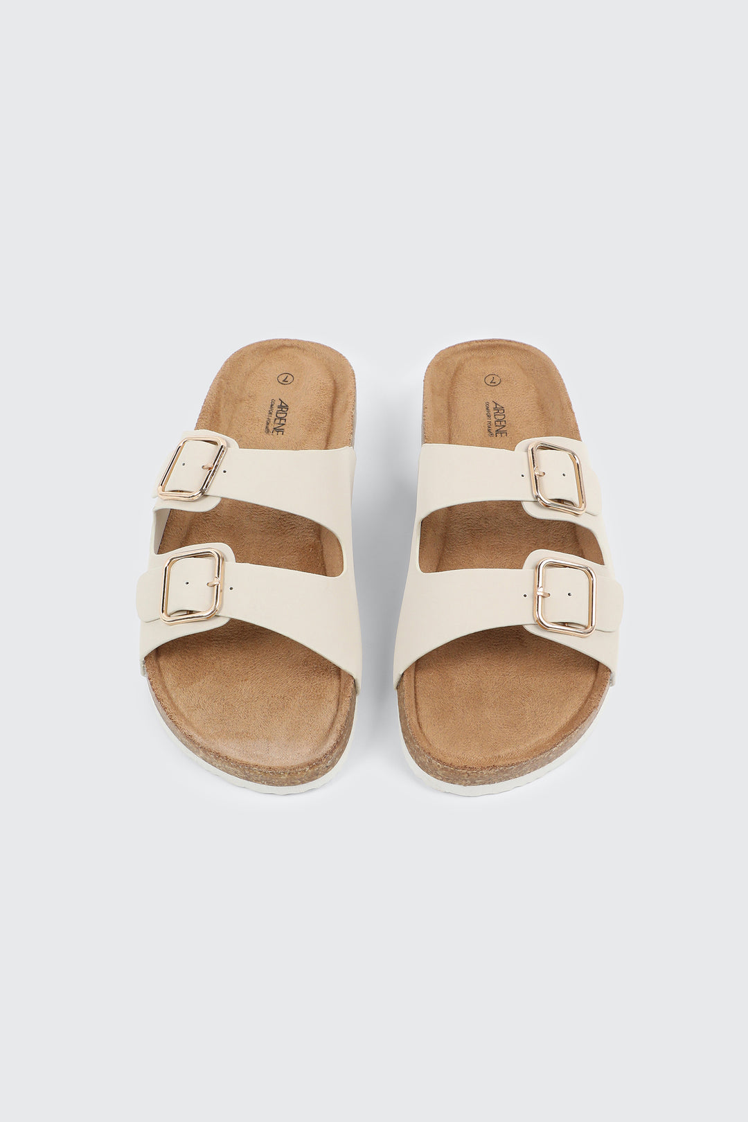 Faux Leather Two-Buckle Sandals