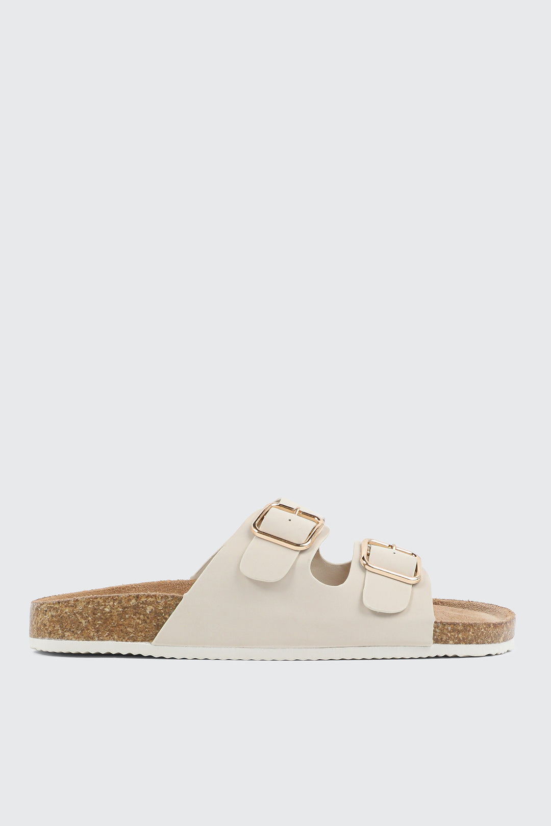 Faux Leather Two-Buckle Sandals