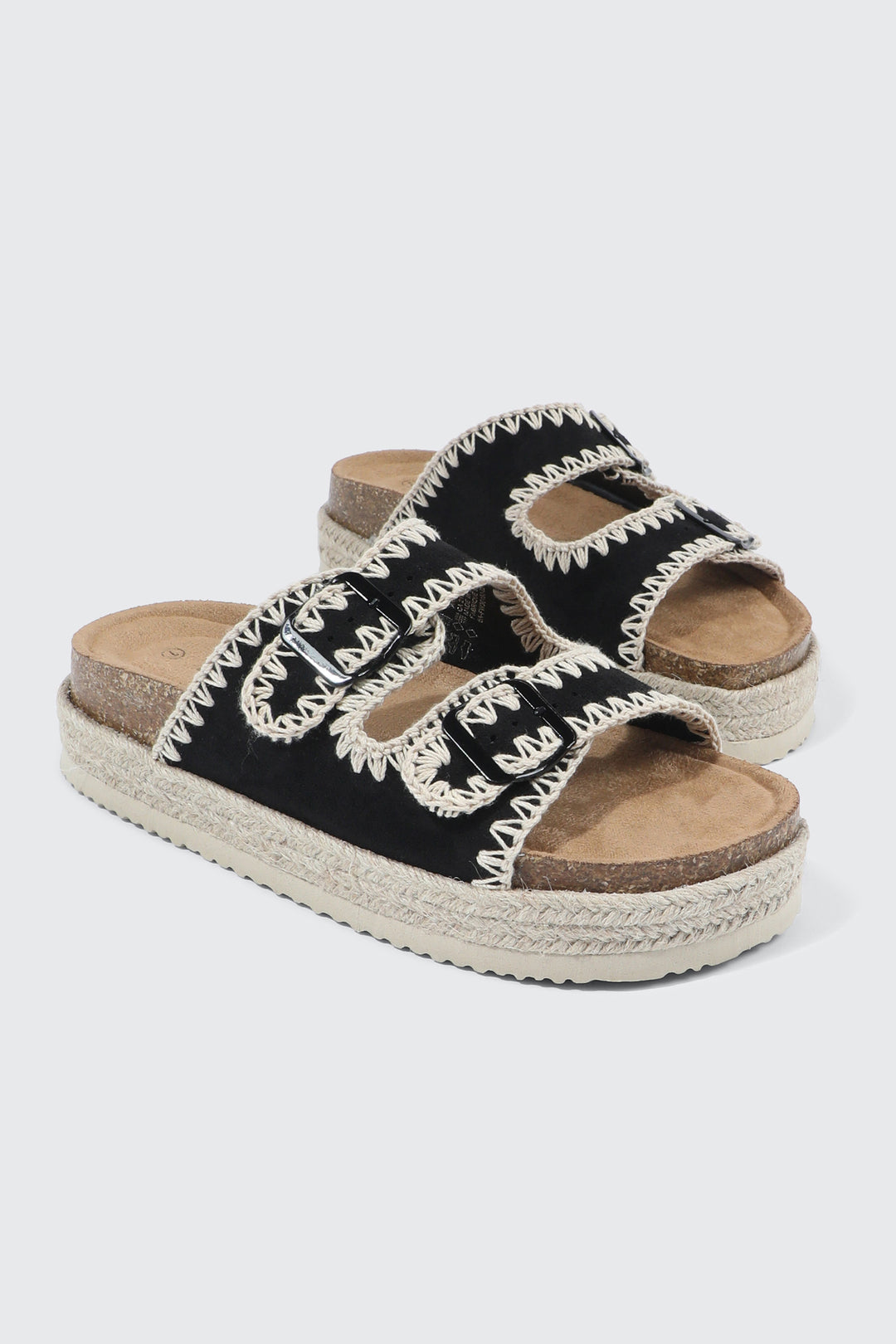 Double Buckle Espadrille Sandals