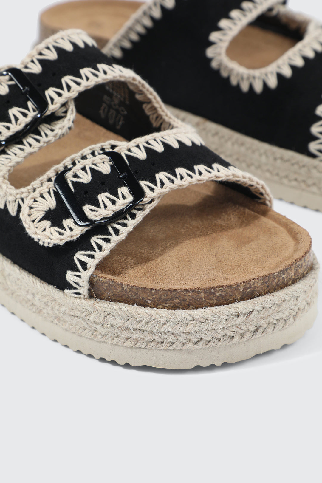 Double Buckle Espadrille Sandals