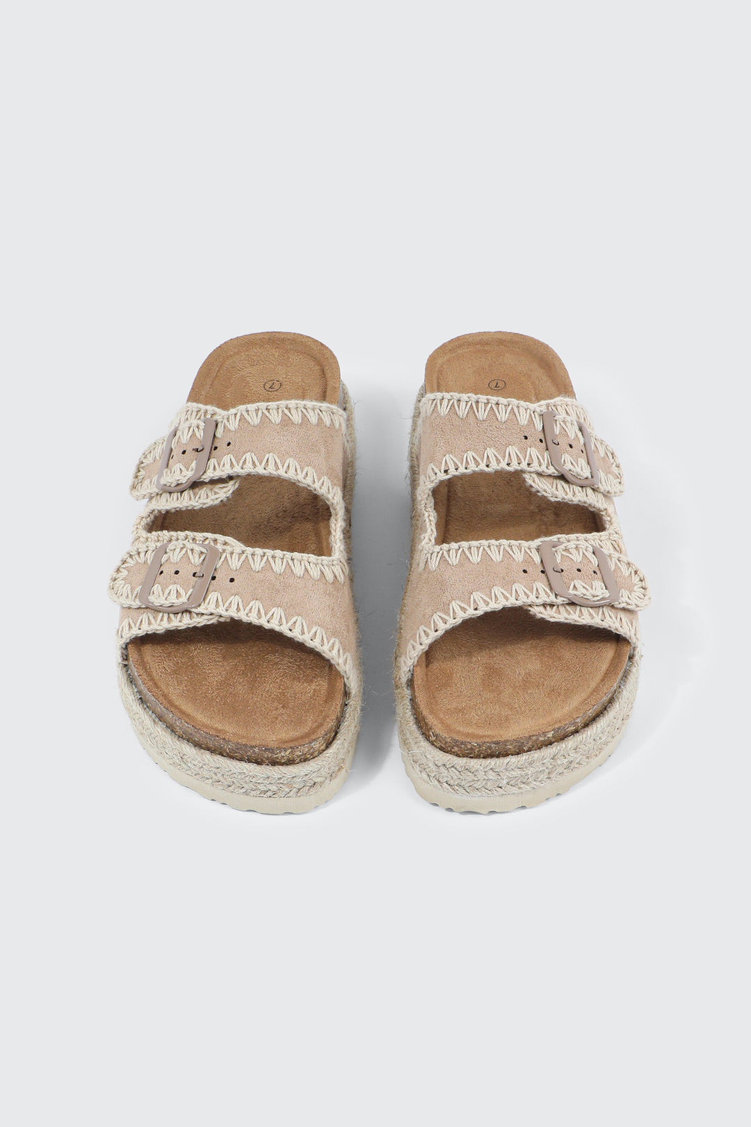 Double Buckle Espadrille Sandals