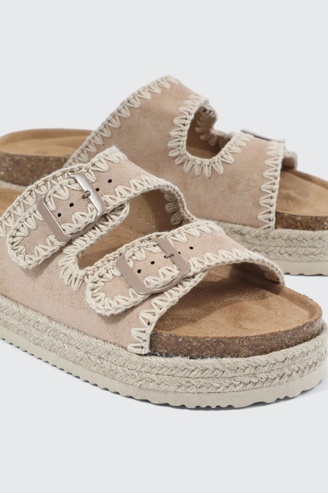 Double Buckle Espadrille Sandals