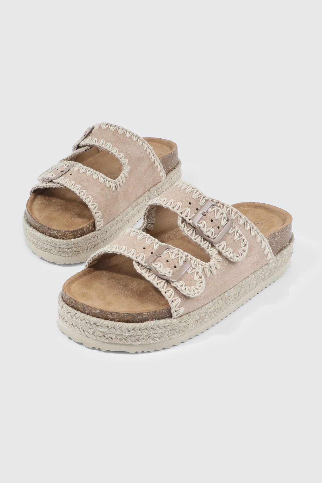 Double Buckle Espadrille Sandals