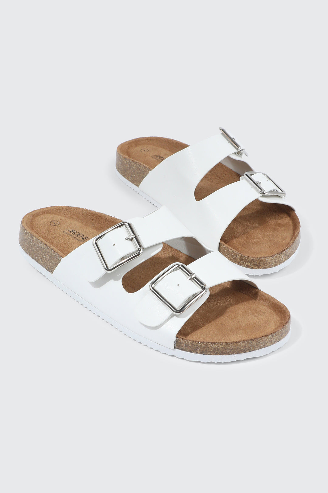 Double Buckle Slide Sandals
