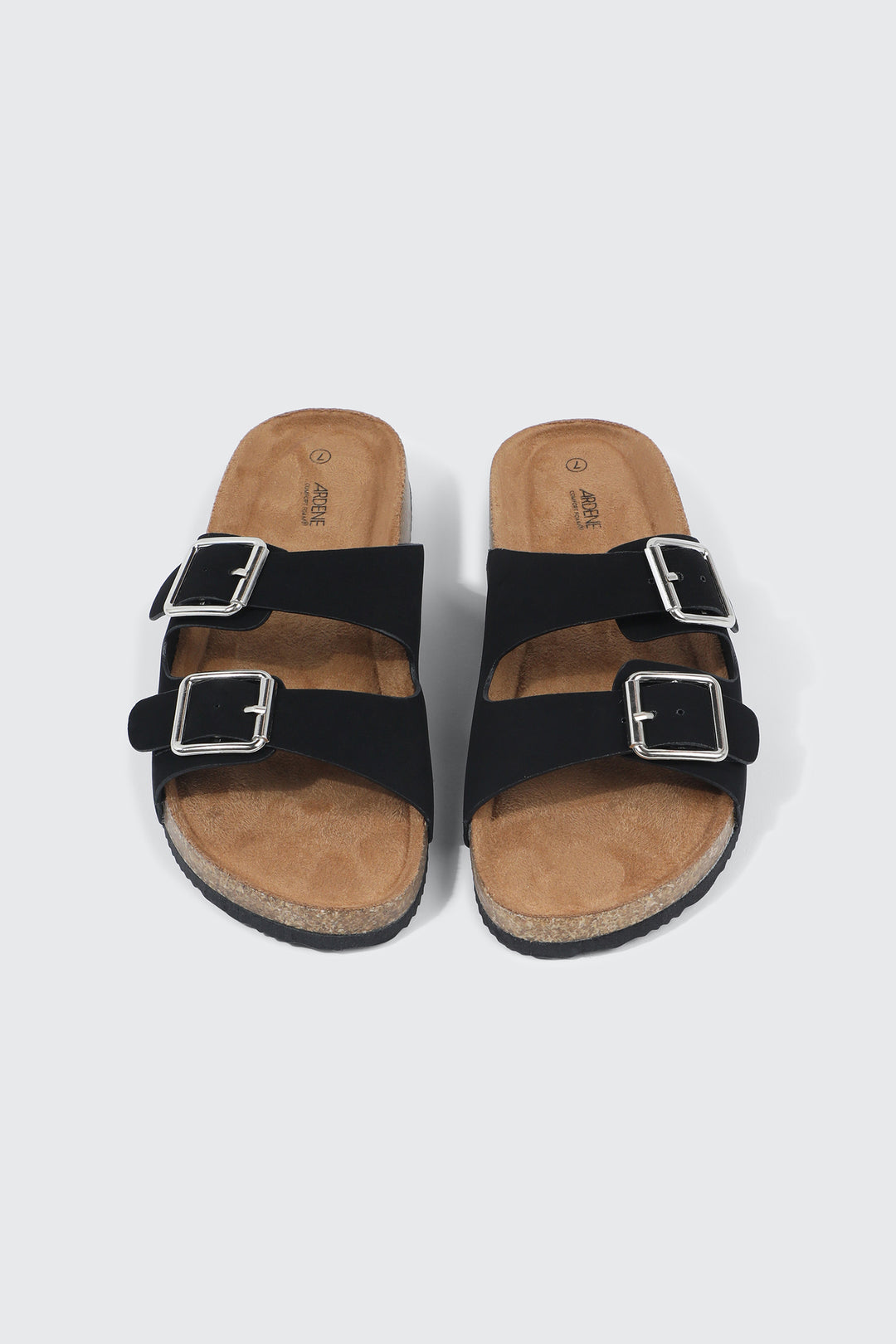 Double Buckle Slide Sandals
