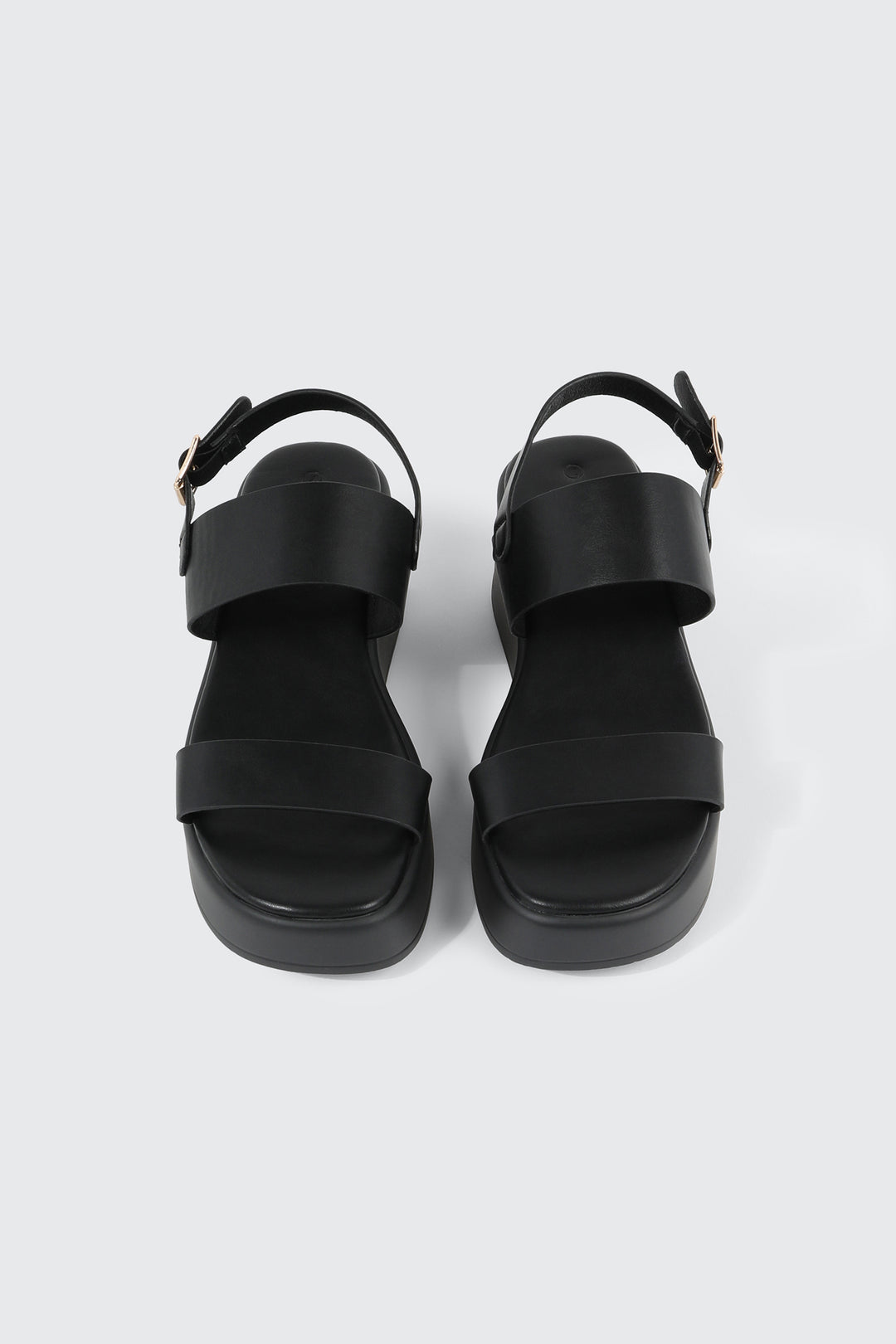 Faux Leather Wedge Sandals