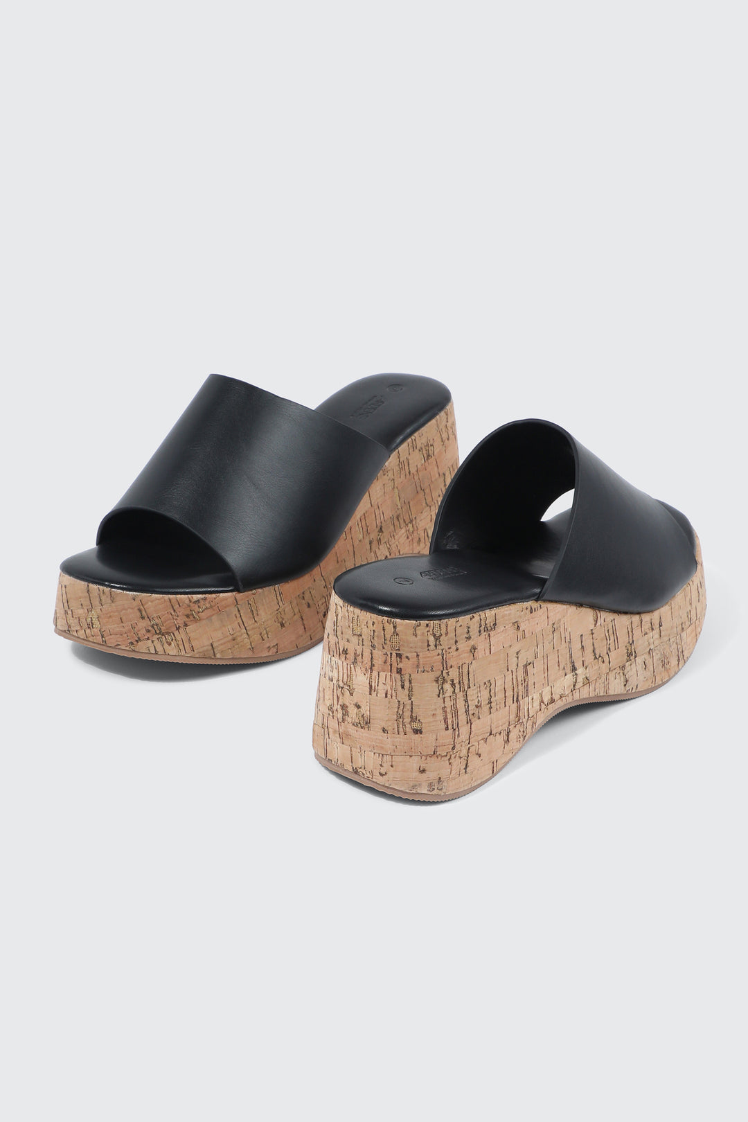 Sandales à glissière plateformes en liège