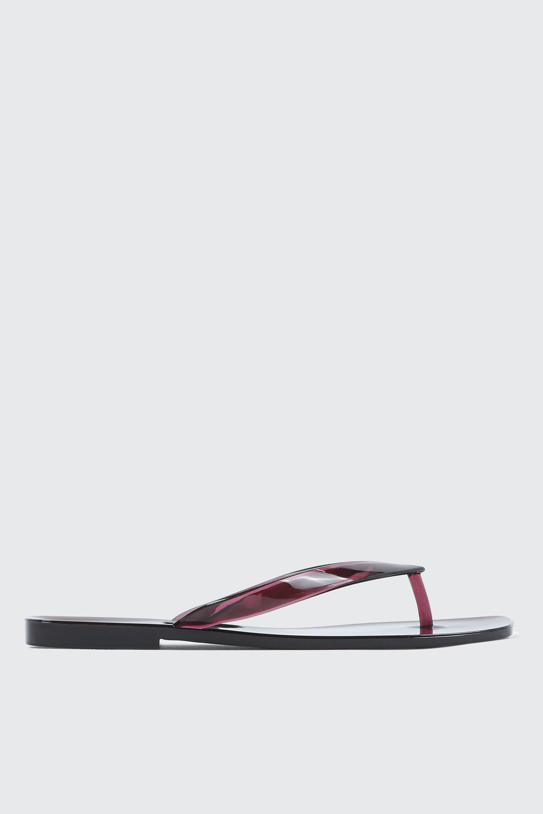 Square Toe Jelly Flip Flops