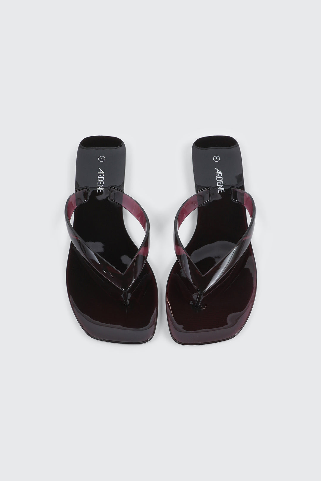 Square Toe Jelly Flip Flops