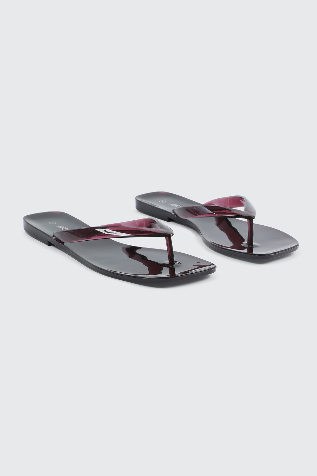 Square Toe Jelly Flip Flops
