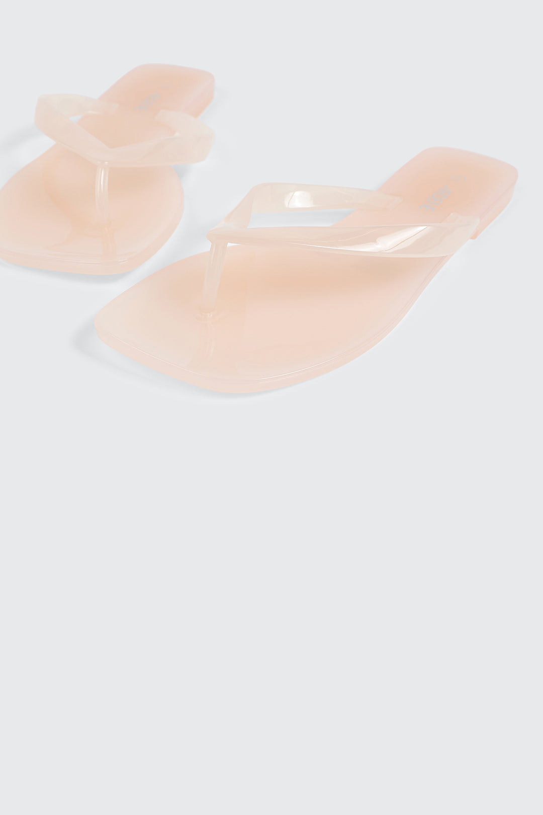 Square Toe Jelly Flip Flops