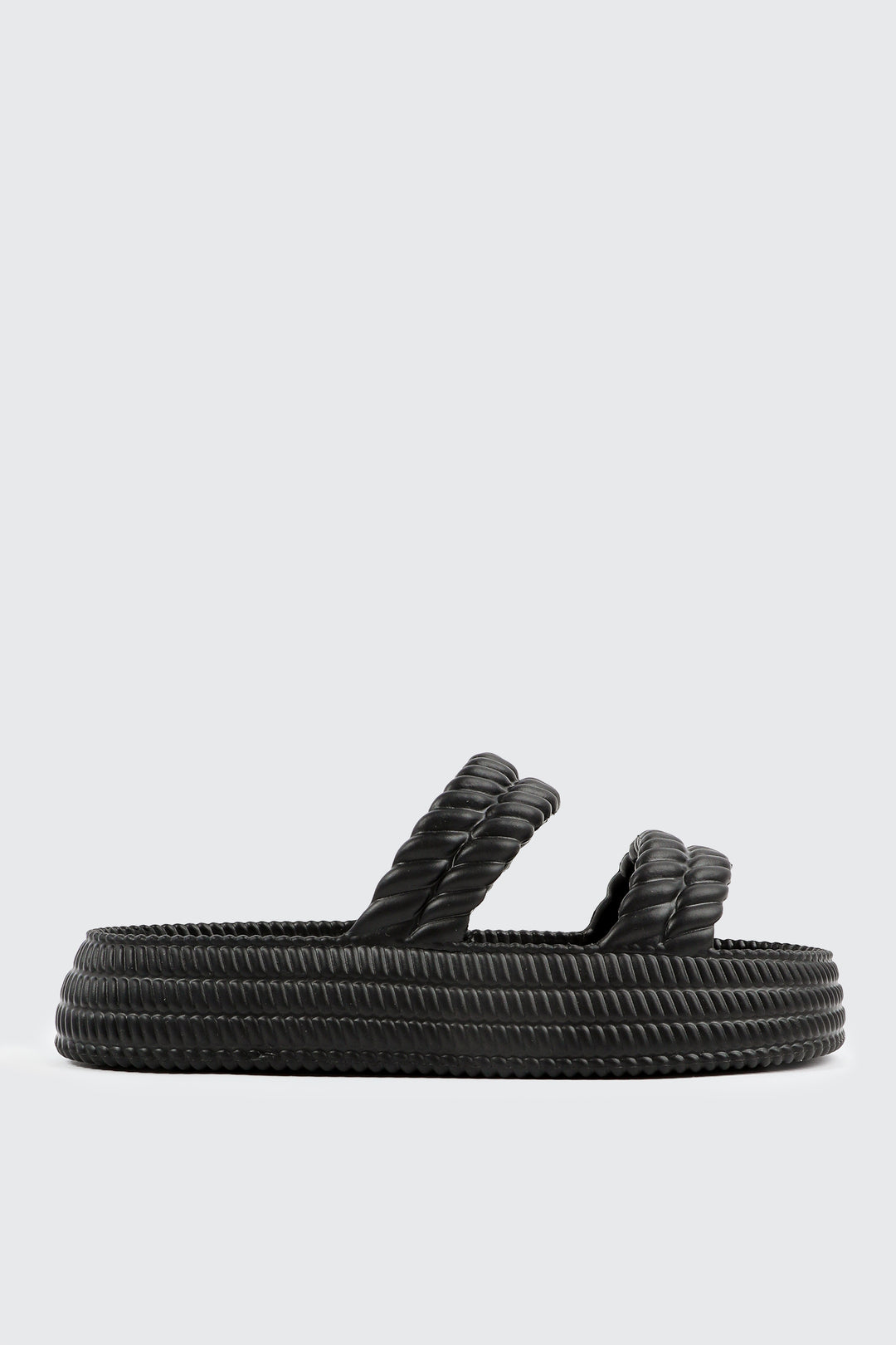 Double Braided Strap Slide Sandals