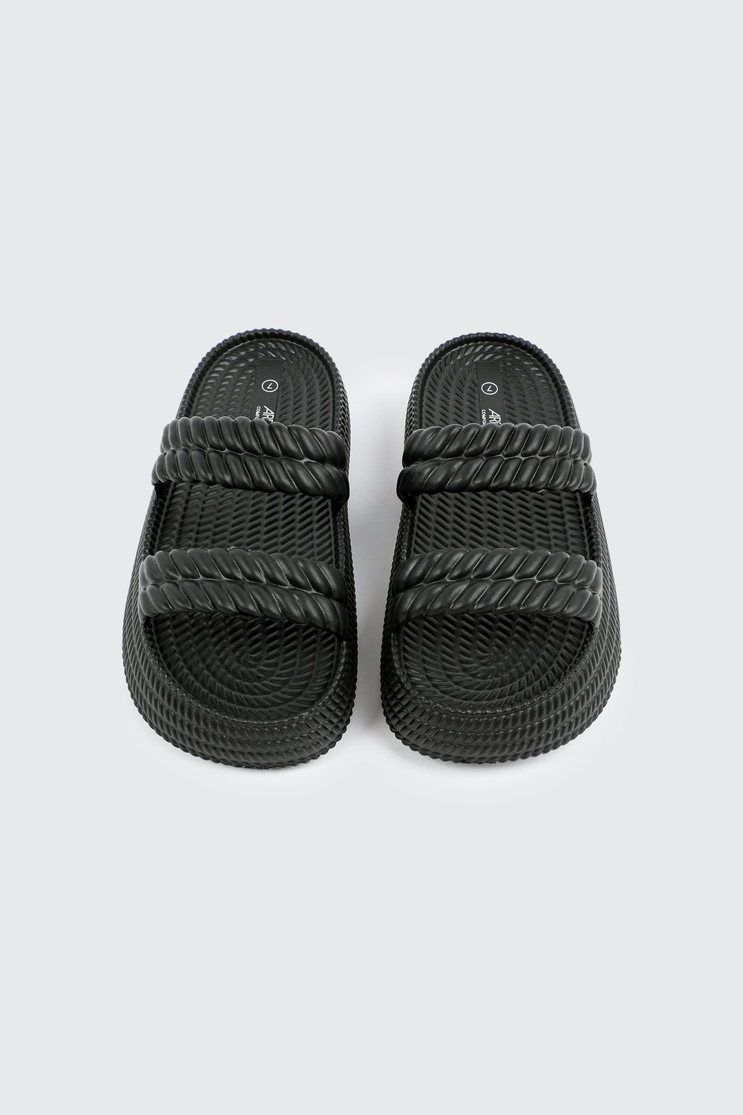 Double Braided Strap Slide Sandals