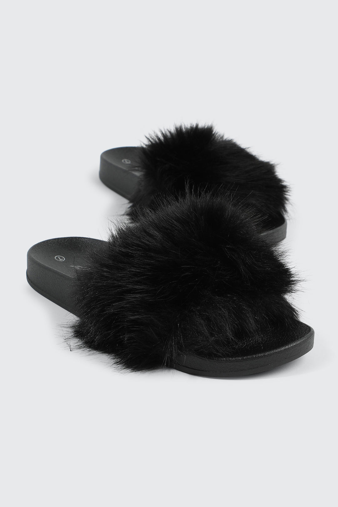 Faux Fur Pool Slides Sandals