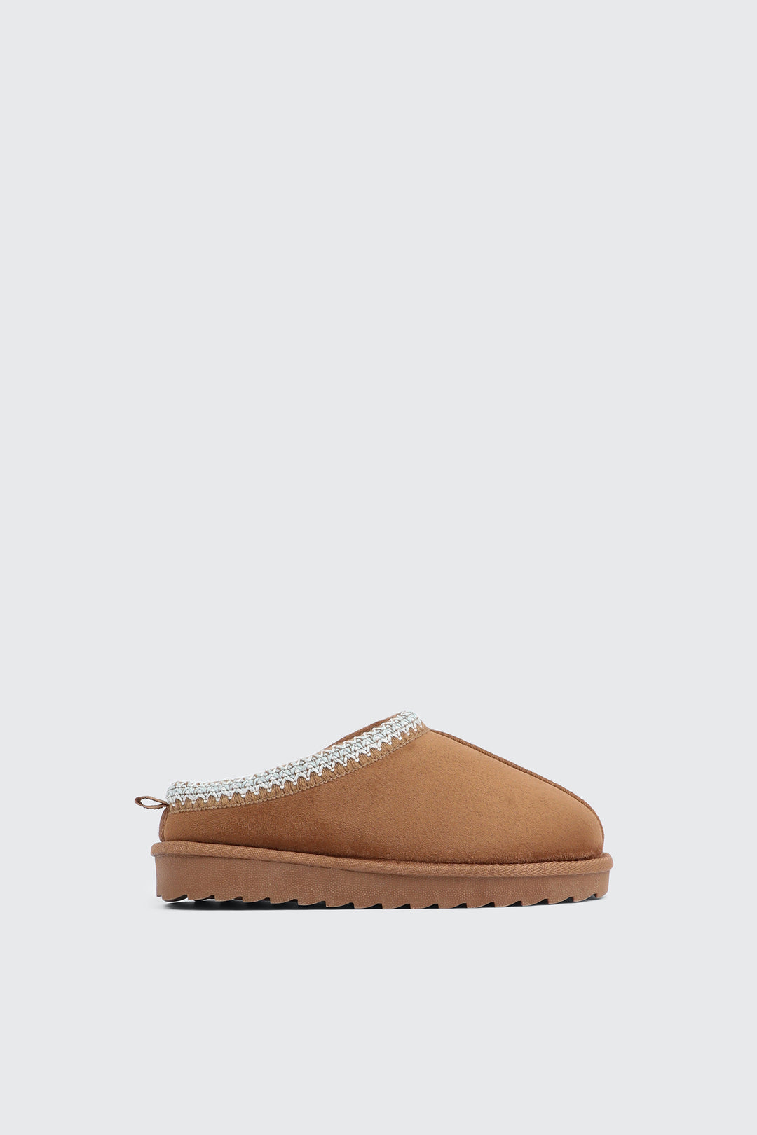 Faux Sheepskin Clogs with Accent Trim