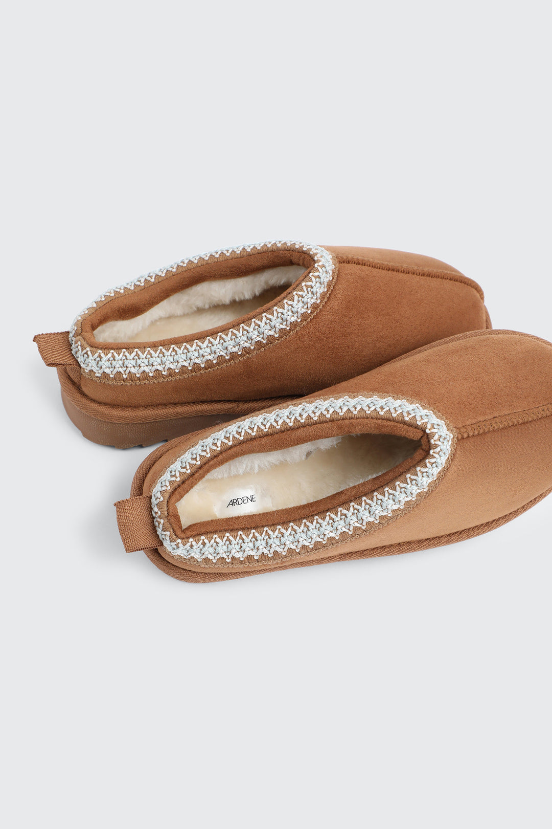 Faux Sheepskin Clogs with Accent Trim