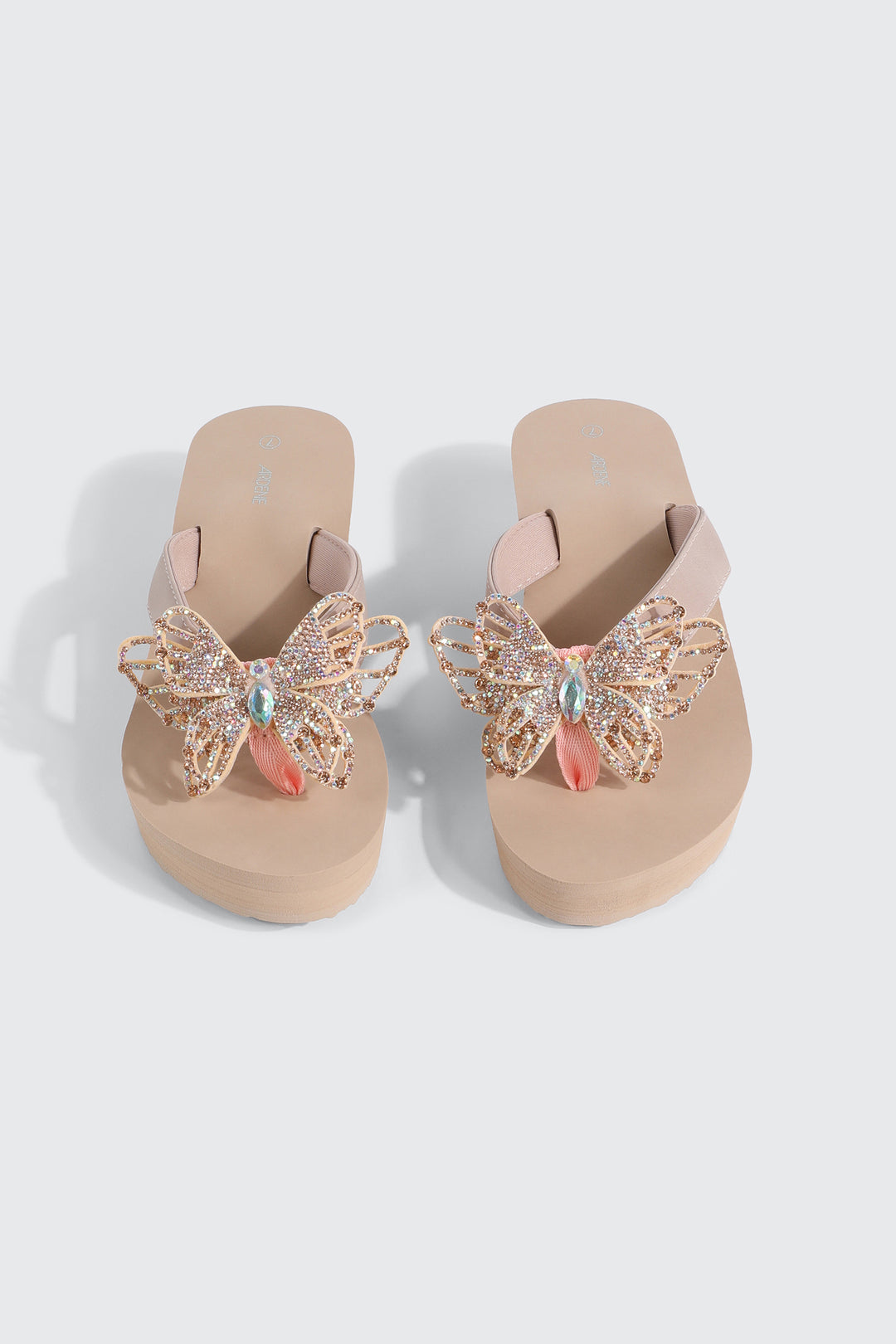 Sandales de plage compensées papillon