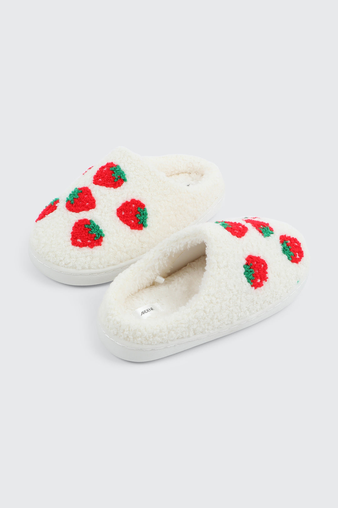 Plush Strawberry Slippers