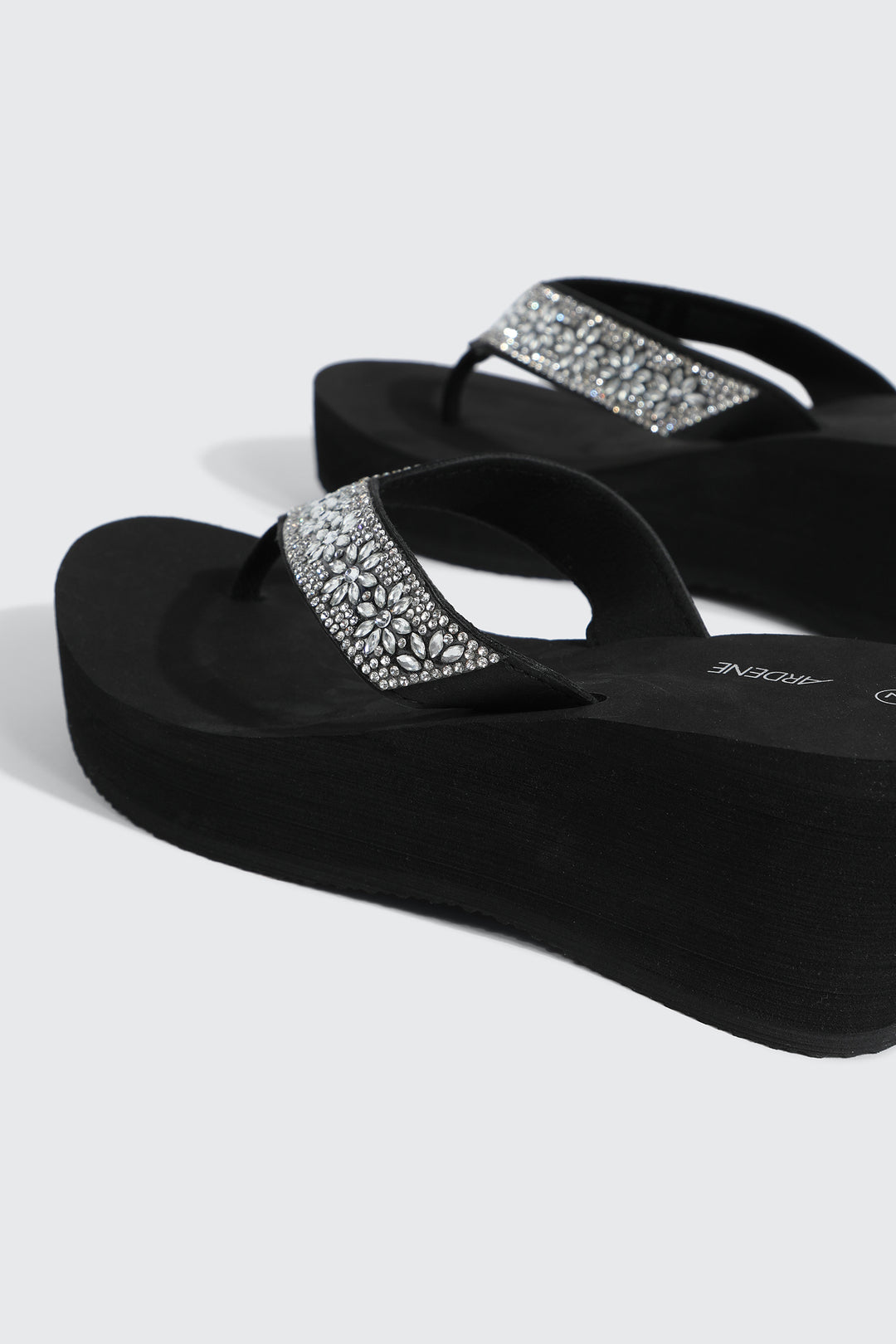 Crystal Wedge Flip Flops
