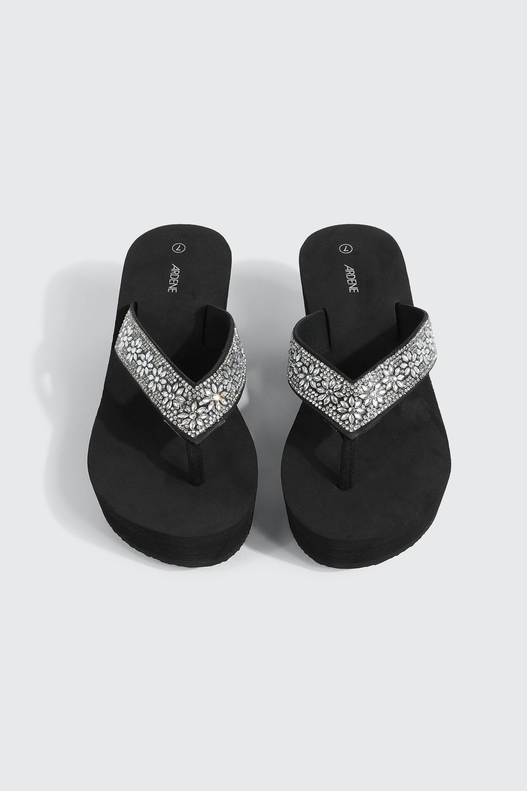 Crystal Wedge Flip Flops