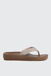 Faux Leather Flat Sandals