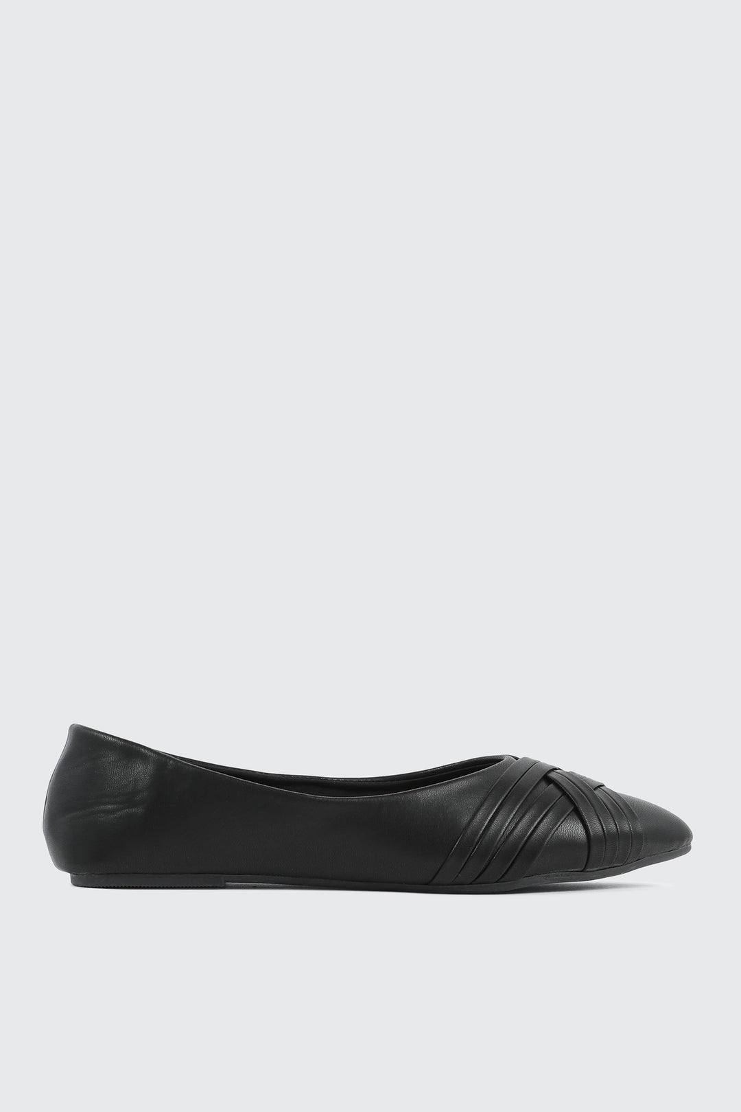 Faux Leather Pointed Toe Ballet Flats