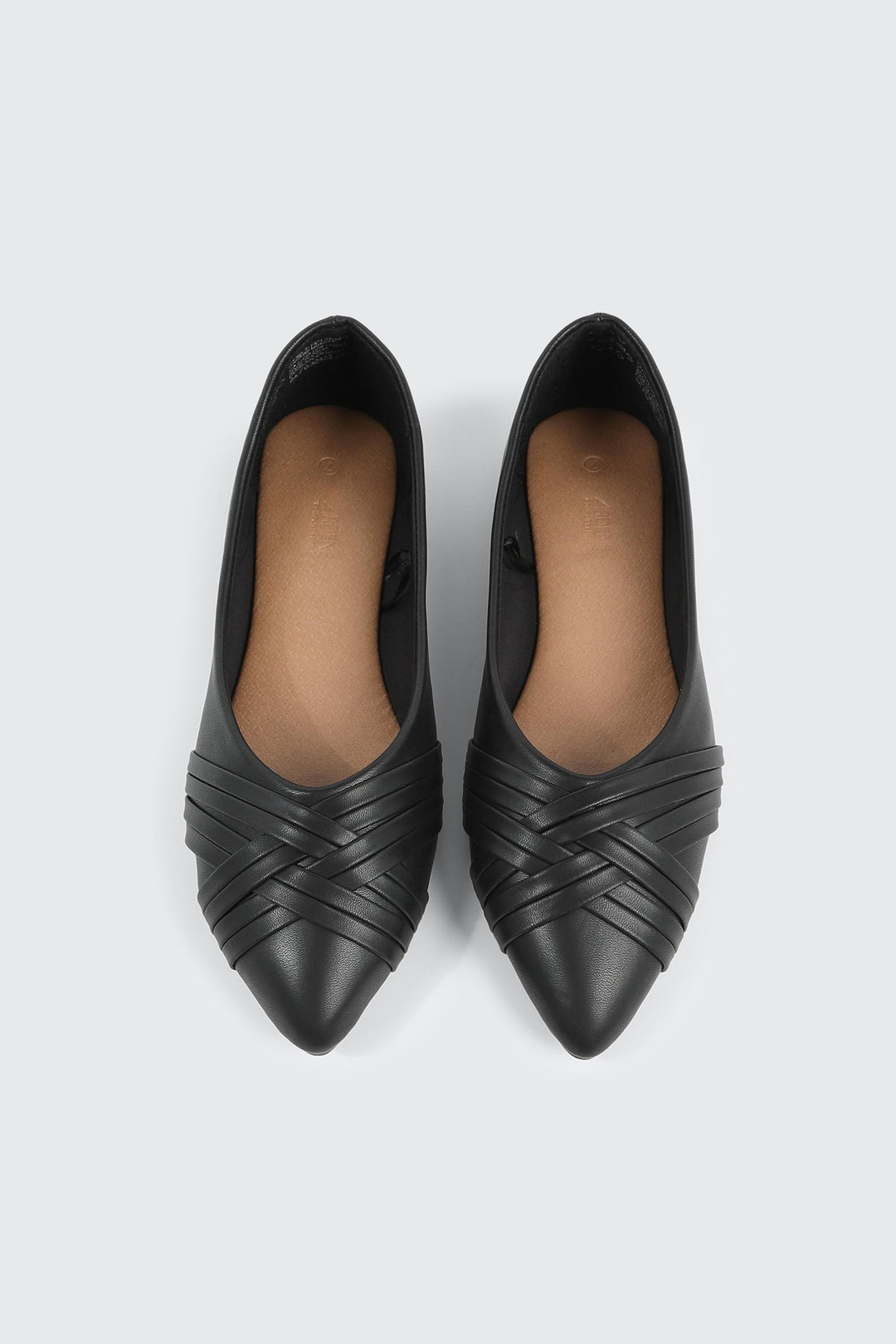 Faux Leather Pointed Toe Ballet Flats