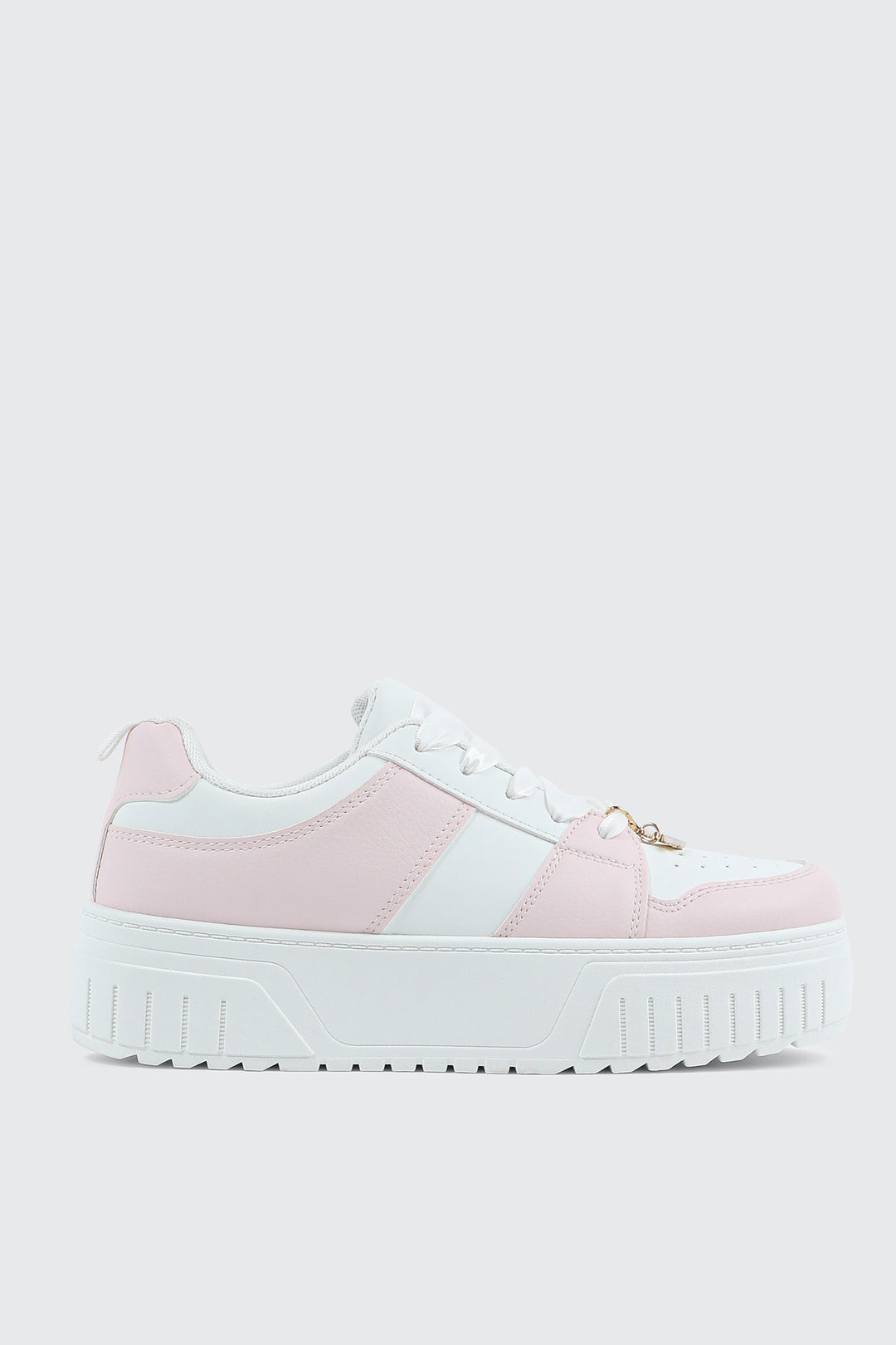 Thick Sole Court Sneakers with Charm