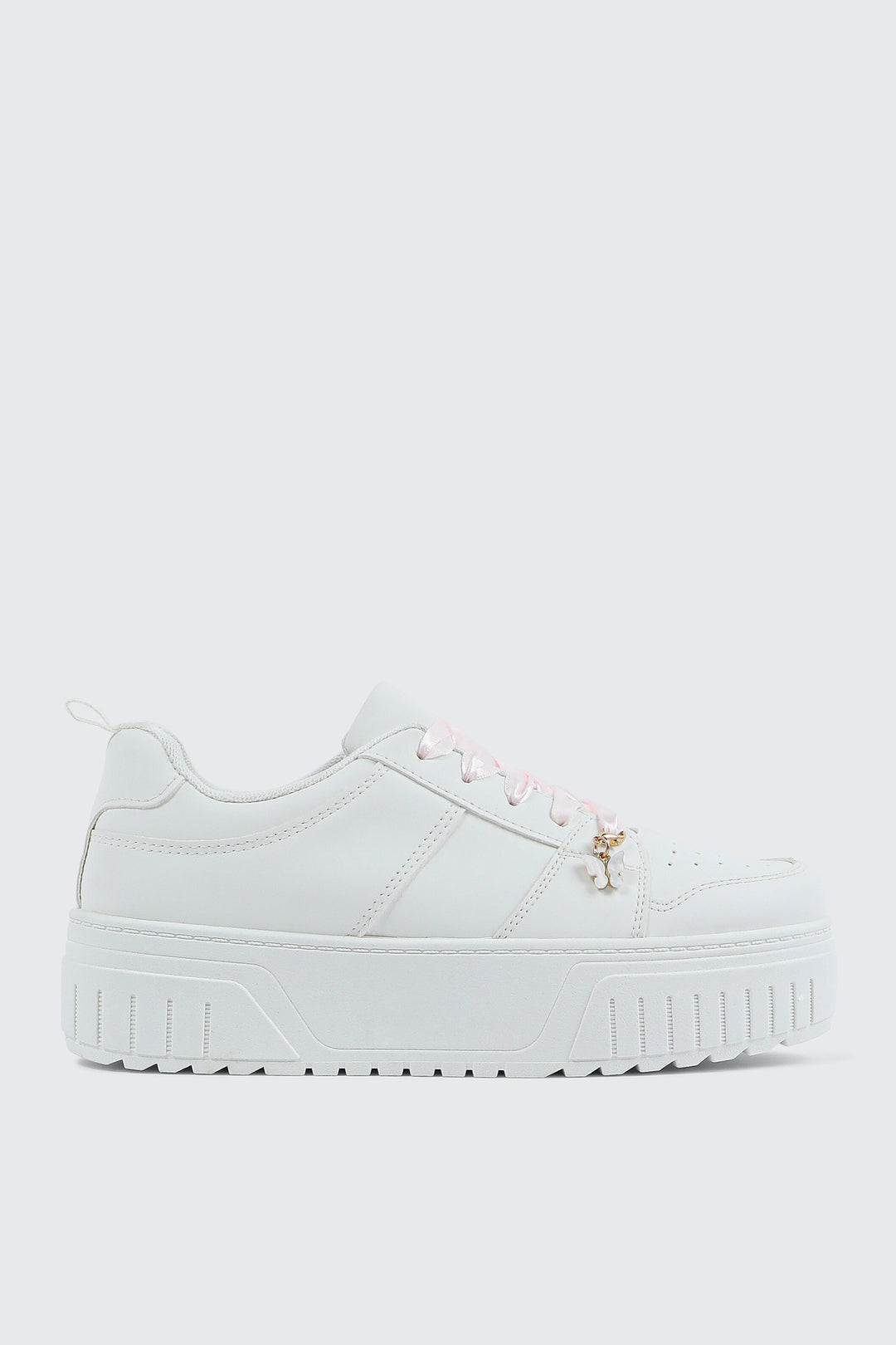 Thick Sole Court Sneakers with Charm