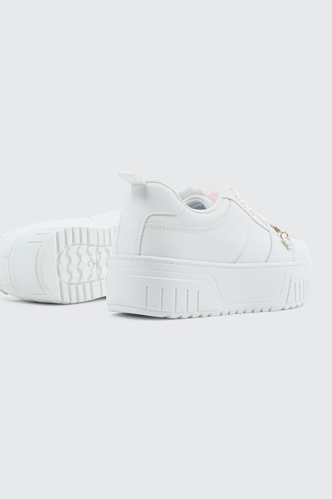 Thick Sole Court Sneakers with Charm