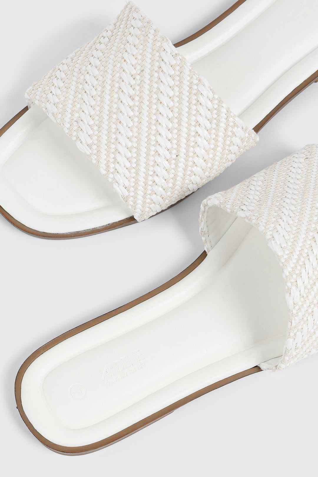 Raffia Square Toe Slide Sandals