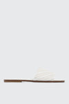 Raffia Square Toe Slide Sandals