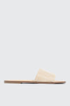 Raffia Square Toe Slide Sandals