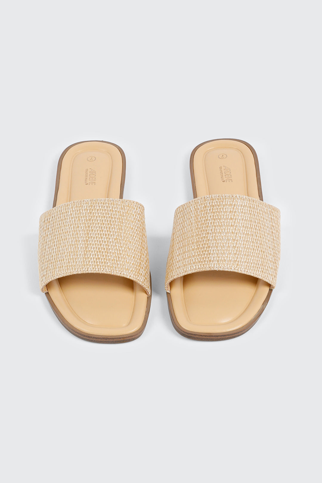 Raffia Square Toe Slide Sandals