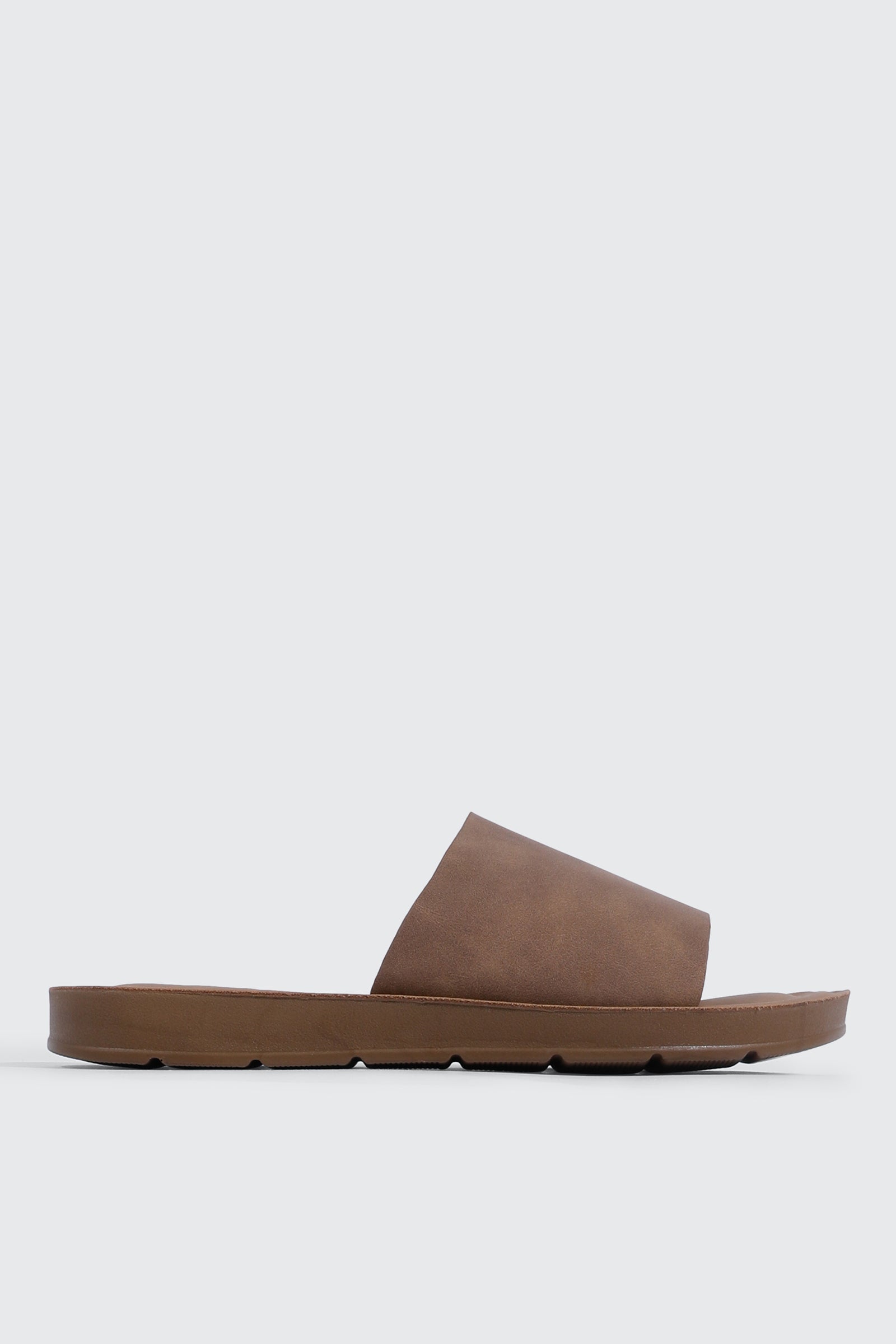 Faux Leather One Band Slide Sandals | Ardene