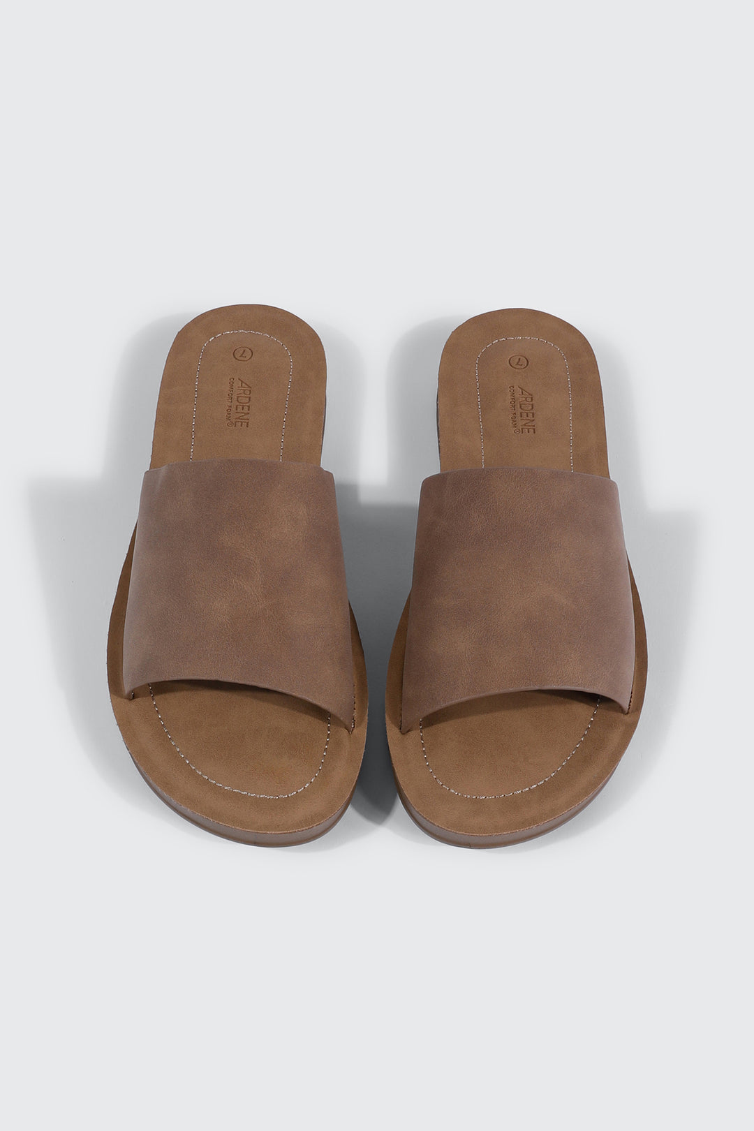 Faux Leather One Band Slide Sandals