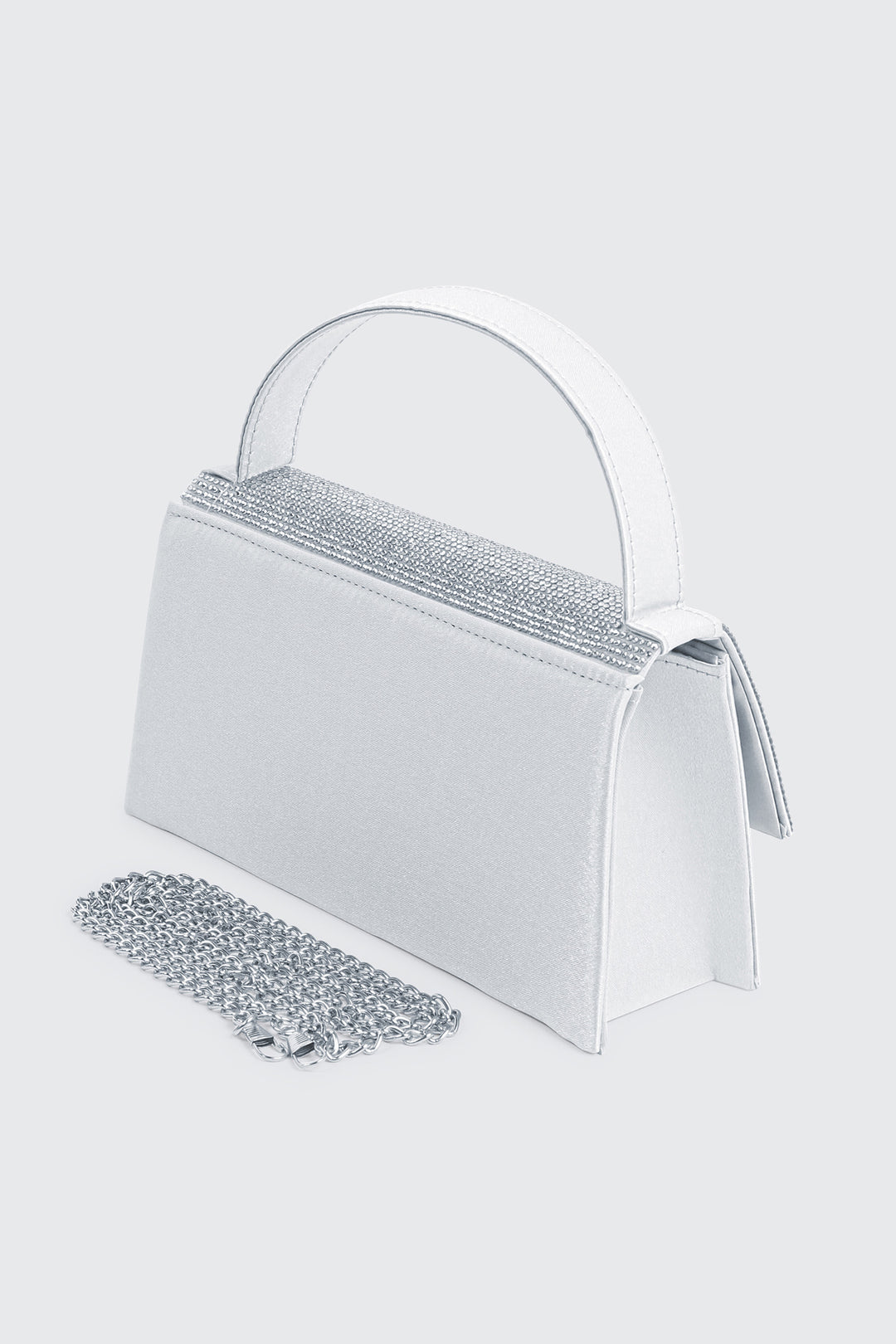 Sac de soirée à rabat orné de pierres du Rhin