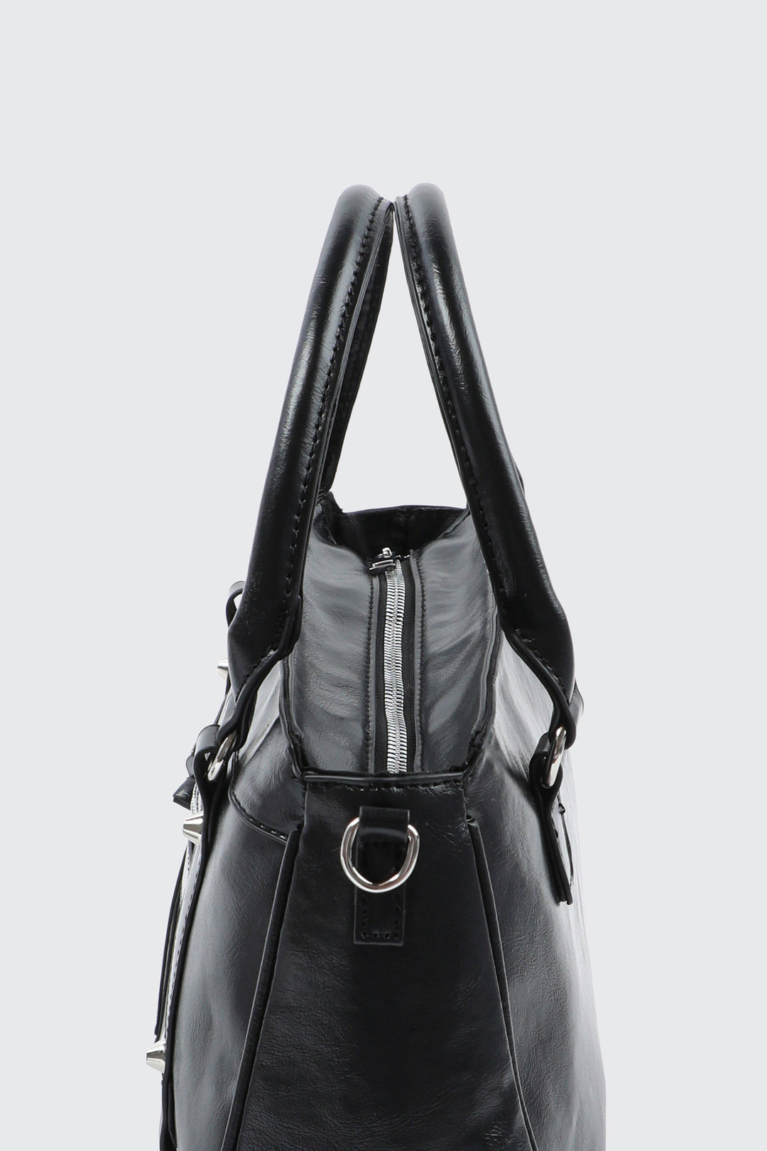 Crinkle Faux Leather Tote Bag
